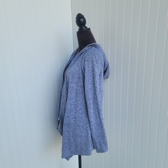 Active by Old Navy Women Gray Hooded Open Front Knit Cardigan Sweater Go- Dry S - Picture 4 of 10